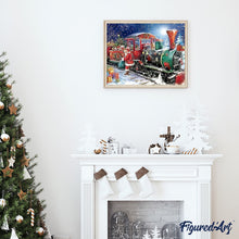 Cargar imagen en el visor de la galería, Pintar Por Números - Tren De Papá Noel - Figuredart - Navidad