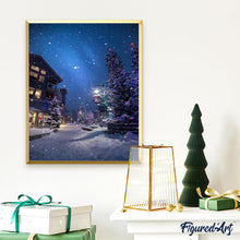 Cargar imagen en el visor de la galería, Pintar Por Números - Calle En Navidad - Figuredart - Navidad Paisajes