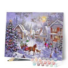 Cargar imagen en el visor de la galería, Pintar Por Números - Cabaña Navidad - Figuredart - Navidad