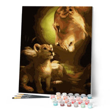 Cargar imagen en el visor de la galería, Pintar Por Números - Mirada León - Figuredart - Animales Leones