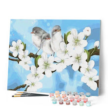 Cargar imagen en el visor de la galería, Pintar Por Números - Pájaro Blanco De La Magnolia - Figuredart - Animales Flores Principiantes Pájaros
