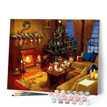 Cargar imagen en el visor de la galería, Pintar Por Números - Sala De Estar De La Navidad - Figuredart - Navidad