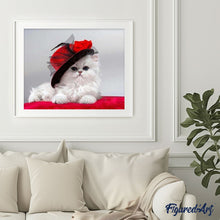 Cargar imagen en el visor de la galería, Pintar Por Números - Red Hat Cat - Figuredart - Animales