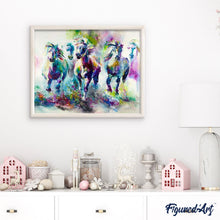 Cargar imagen en el visor de la galería, Pintar Por Números - Caballos Galopantes - Figuredart - Animales Caballos