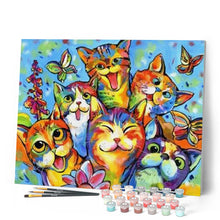 Cargar imagen en el visor de la galería, Pintar Por Números - Gatos Felices - Figuredart - Animales Gatos