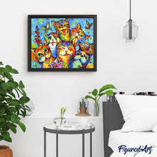 Cargar imagen en el visor de la galería, Pintar Por Números - Gatos Felices - Figuredart - Animales Gatos