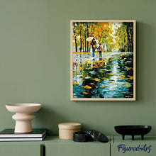 Cargar imagen en el visor de la galería, Pintar Por Números - Madre E Hijo Bajo La Lluvia - Figuredart - Paisajes Árboles