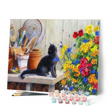 Cargar imagen en el visor de la galería, Pintar Por Números - Gatito En El Jardín - Figuredart - Animales Flores