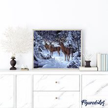 Cargar imagen en el visor de la galería, Pintar Por Números - Ciervosa De La Nieve - Figuredart - Animales