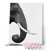 Cargar imagen en el visor de la galería, Pintar Por Números - Elefante Gris Oscuro - Figuredart - Animales Elefantes
