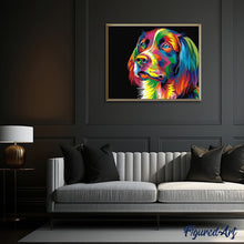 Cargar imagen en el visor de la galería, Pintar Por Números - La Cabeza De Perro Colorido - Figuredart - Animales Perros Pop Art