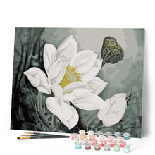 Cargar imagen en el visor de la galería, Pintar Por Números - White Lotus - Figuredart - Flores