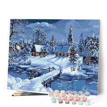 Cargar imagen en el visor de la galería, Pintar Por Números - Cabaña De La Nieve - Figuredart - Paisajes