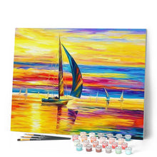 Cargar imagen en el visor de la galería, Pintar Por Números - Sunset Seaview - Figuredart - Barcos Paisajes