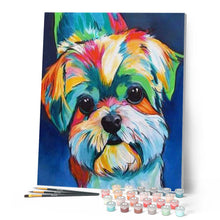 Cargar imagen en el visor de la galería, Pintar Por Números - Perro De Color 4 - Figuredart - Animales Perros Pop Art