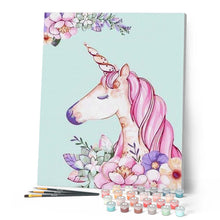 Cargar imagen en el visor de la galería, Pintar Por Números - Unicornio Rosado - Figuredart - Animales Infantil