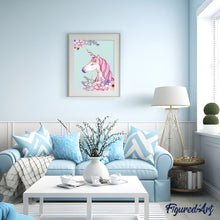 Cargar imagen en el visor de la galería, Pintar Por Números - Unicornio Rosado - Figuredart - Animales Infantil