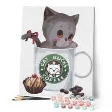Cargar imagen en el visor de la galería, Pintar Por Números - Cat Bucks - Figuredart - Animales Cocina Principiantes