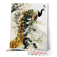 Cargar imagen en el visor de la galería, Pintar Por Números - Pavo Real Dorado - Figuredart - Animales Pavo Real