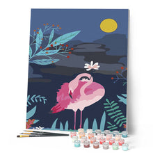 Cargar imagen en el visor de la galería, Pintar Por Números - Flamenco Nocturno - Figuredart - Animales Flores