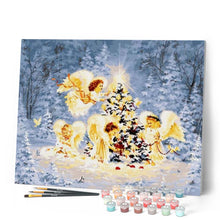 Cargar imagen en el visor de la galería, Pintar Por Números - Árbol De Navidad Con Los Ángeles - Figuredart - Navidad Árboles
