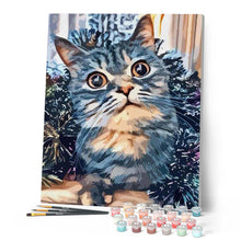 Cargar imagen en el visor de la galería, Pintar Por Números - Gato Pelo Azul - Figuredart - Animales Gatos