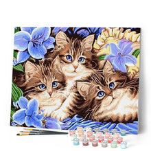 Cargar imagen en el visor de la galería, Pintar Por Números - Tres Gatos - Figuredart - Animales Gatos