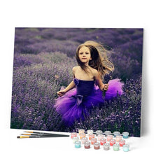 Cargar imagen en el visor de la galería, Pintar Por Números - Chica Lavanda - Figuredart - Flores