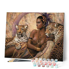 Cargar imagen en el visor de la galería, Pintar Por Números - Leopardo Y Chica - Figuredart - Animales Desnudos