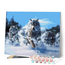 Cargar imagen en el visor de la galería, Pintar Por Números - El Funcionamiento De Tres Lobos - Figuredart - Animales Lobos