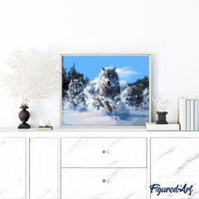 Cargar imagen en el visor de la galería, Pintar Por Números - El Funcionamiento De Tres Lobos - Figuredart - Animales Lobos