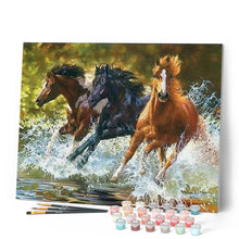 Cargar imagen en el visor de la galería, Pintar Por Números - Tres Caballos A Galope - Figuredart - Animales Caballos