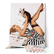 Cargar imagen en el visor de la galería, Pin-up en vestido y perro