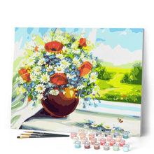 Cargar imagen en el visor de la galería, Jarrón de flores con vista al campo