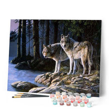 Cargar imagen en el visor de la galería, Pintar Por Números - Lobos Intimidantes - Figuredart - Lobos Paisajes