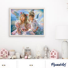 Cargar imagen en el visor de la galería, Pintar Por Números - Dos Ángeles - Figuredart - Religión Retrato Romanticismo