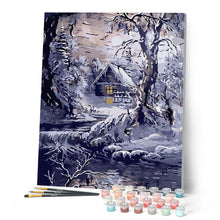 Cargar imagen en el visor de la galería, Casa y río en invierno