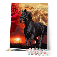 Cargar imagen en el visor de la galería, Caballo negro y relámpago