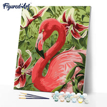 Cargar imagen en el visor de la galería, Flamenco rosa y flores