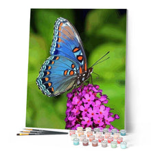 Cargar imagen en el visor de la galería, Pintar Por Números - Flores De Mariposa - Figuredart - Animales Flores Mariposas