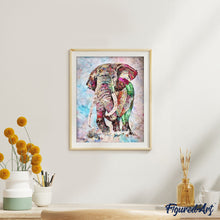 Cargar imagen en el visor de la galería, Pintar Por Números - Elefante Acuarela 1 - Figuredart - Animales Elefantes