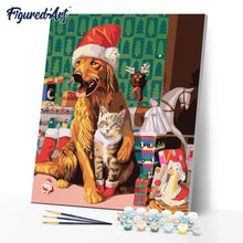 Cargar imagen en el visor de la galería, Perro y gato en Navidad
