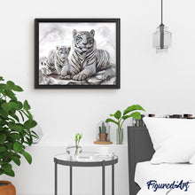 Cargar imagen en el visor de la galería, Pintar Por Números - Dos Tigres Blancos - Figuredart - Animales Tigres
