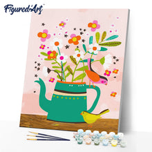 Cargar imagen en el visor de la galería, Dibujo de flores y pájaros