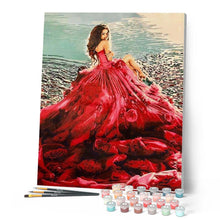 Cargar imagen en el visor de la galería, Pintar Por Números - Vestido Rojo - Figuredart - Romanticismo