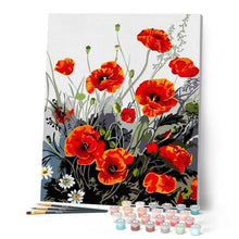 Cargar imagen en el visor de la galería, Pintar Por Números - Rojo Amapola - Figuredart - Flores