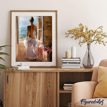Cargar imagen en el visor de la galería, Pintar Por Números - Muchacha En La Ventana - Figuredart - Desnudos Novedades