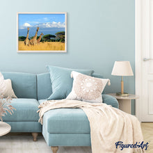 Cargar imagen en el visor de la galería, Pintar Por Números - Tres Jirafas - Figuredart - Animales Jirafas Novedades Paisajes