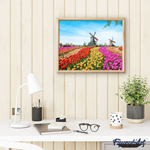 Cargar imagen en el visor de la galería, Pintar Por Números - Flores Molino De Viento Holandés - Figuredart - Flores Novedades Paisajes