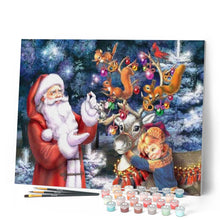 Cargar imagen en el visor de la galería, Pintar Por Números - Papá Noel Con Los Niños - Figuredart - Navidad Novedades